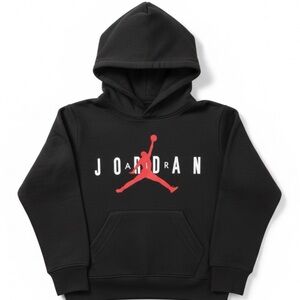 Jordan Kids Black Hoodie with Red Logo